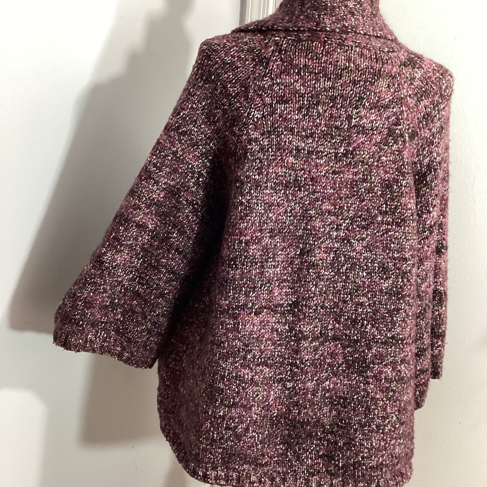 VTG TWEEDS WOMAN PLUS 2X SWEATER SHORT CARDIGAN PLUM SPECKLED - Picture 8 of 13